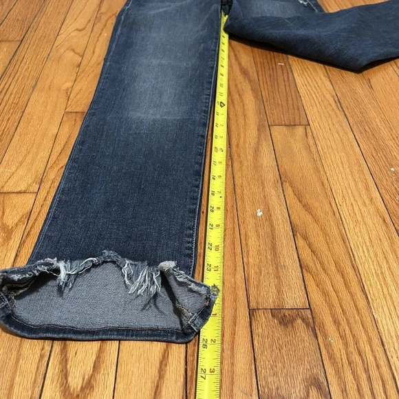 Frame Le High Straight Chewed Hem Blue Jeans Size 28 - Picture 6 of 7